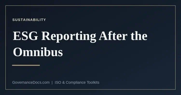 ESG reporting in the EU after the Omnibus simplification package