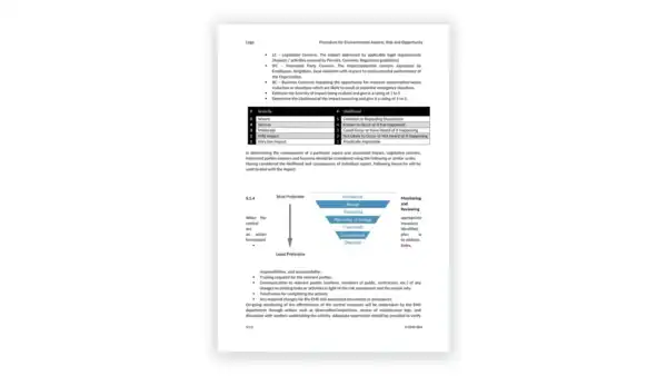 ESG toolkit sample: Procedure for Environmental Aspects, Risk and Opportunity