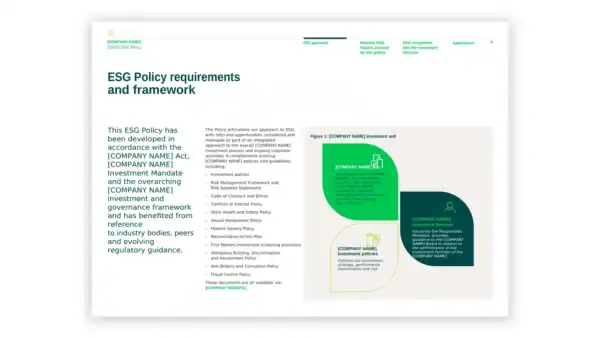 ESG toolkit sample: ESG Policy - Template 4 (Green Bank)