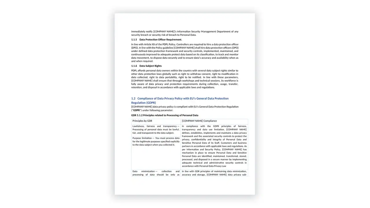 ESG toolkit sample: ESG Policy - Template 1 (Telecom)