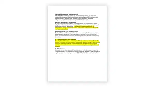 ESG toolkit sample: Audit Policy