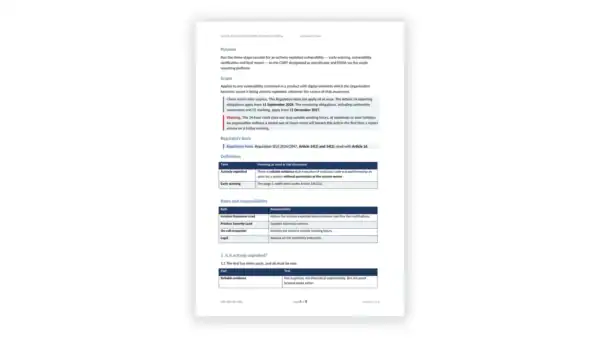 EU CRA Toolkit sample: GDL-CRA-RPT-002 - Actively Exploited Vulnerability Reporting Workflow