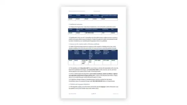 EU MDR Toolkit sample: GDL-MDR-GOV-002 - MDR Scope and Device Portfolio Statement