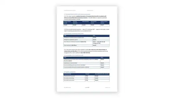EU MDR Toolkit sample: GDL-MDR-CLN-002 - Clinical Evaluation Plan Template