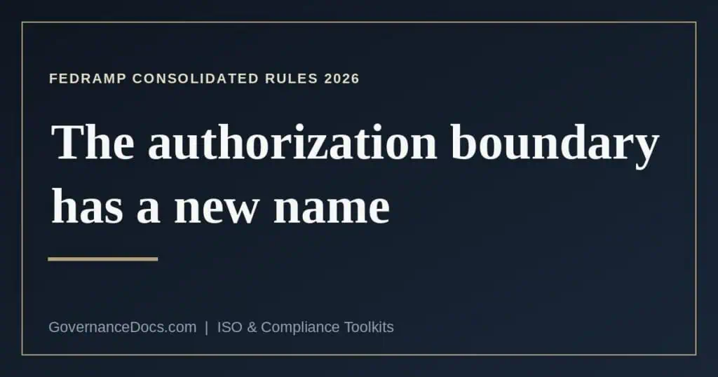 What replaced the FedRAMP authorization boundary in the Consolidated Rules for 2026