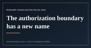 What replaced the FedRAMP authorization boundary in the Consolidated Rules for 2026