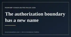 What replaced the FedRAMP authorization boundary in the Consolidated Rules for 2026