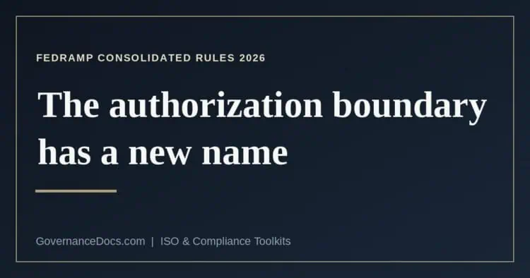 What replaced the FedRAMP authorization boundary in the Consolidated Rules for 2026
