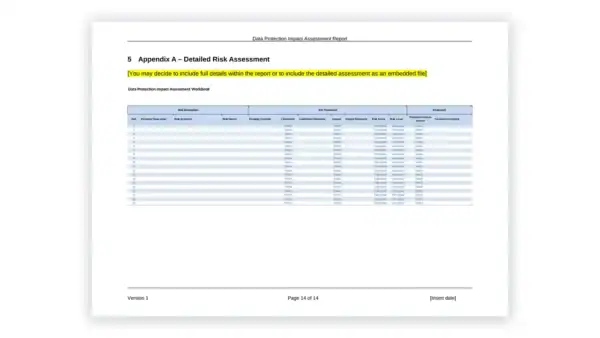 GDPR toolkit sample: GDPR-DOC-07-2 Data Protection Impact Assessment Report