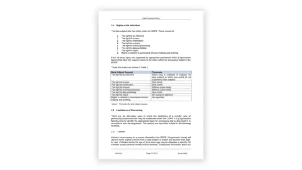 GDPR toolkit sample: GDPR-DOC-04-2 Data Protection Policy