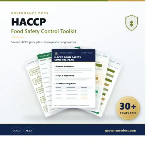 HACCP Food Safety Control Toolkit for food safety management.