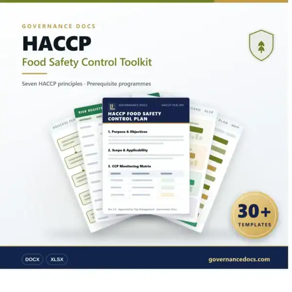 HACCP Food Safety Control Toolkit for food safety management.