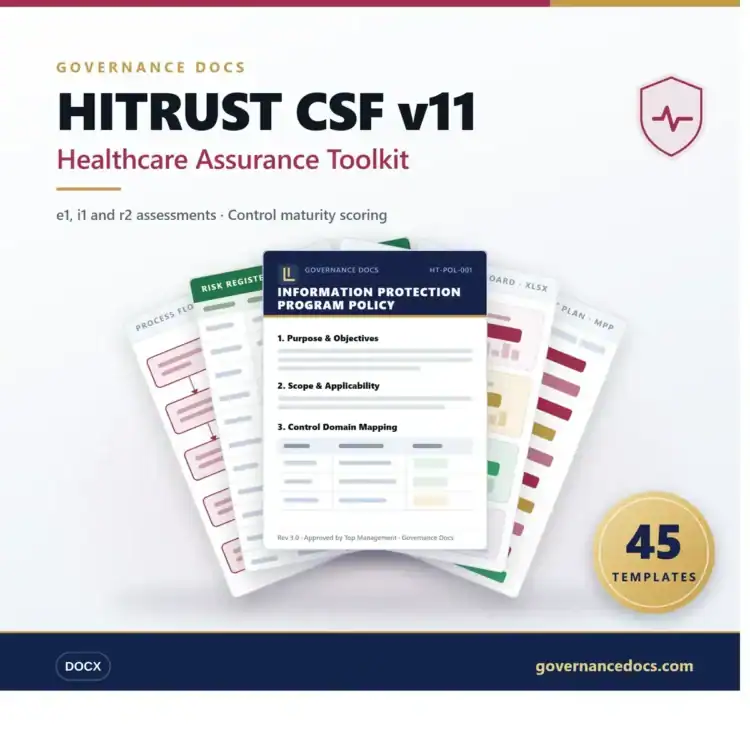 Healthcare assurance toolkit with HITRUST CSF v11 for governance and compliance.