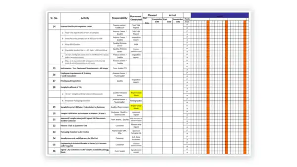 IATF 16949 toolkit sample: APQP Timing Plan Macro Level