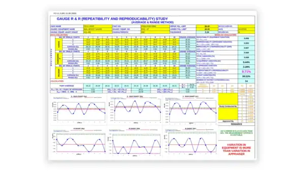 IATF 16949 toolkit sample: MSA Calculator