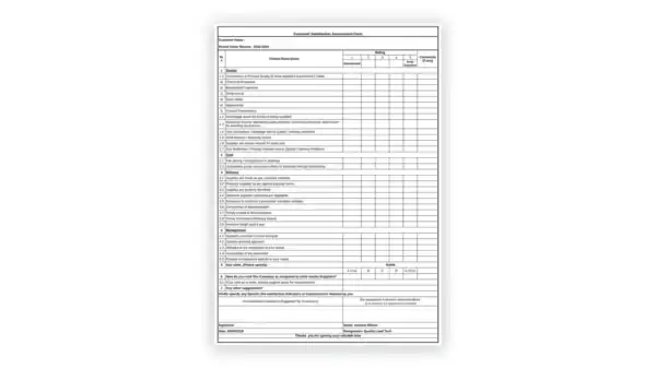 IATF 16949 toolkit sample: Customer Satisfaction Questionnaire
