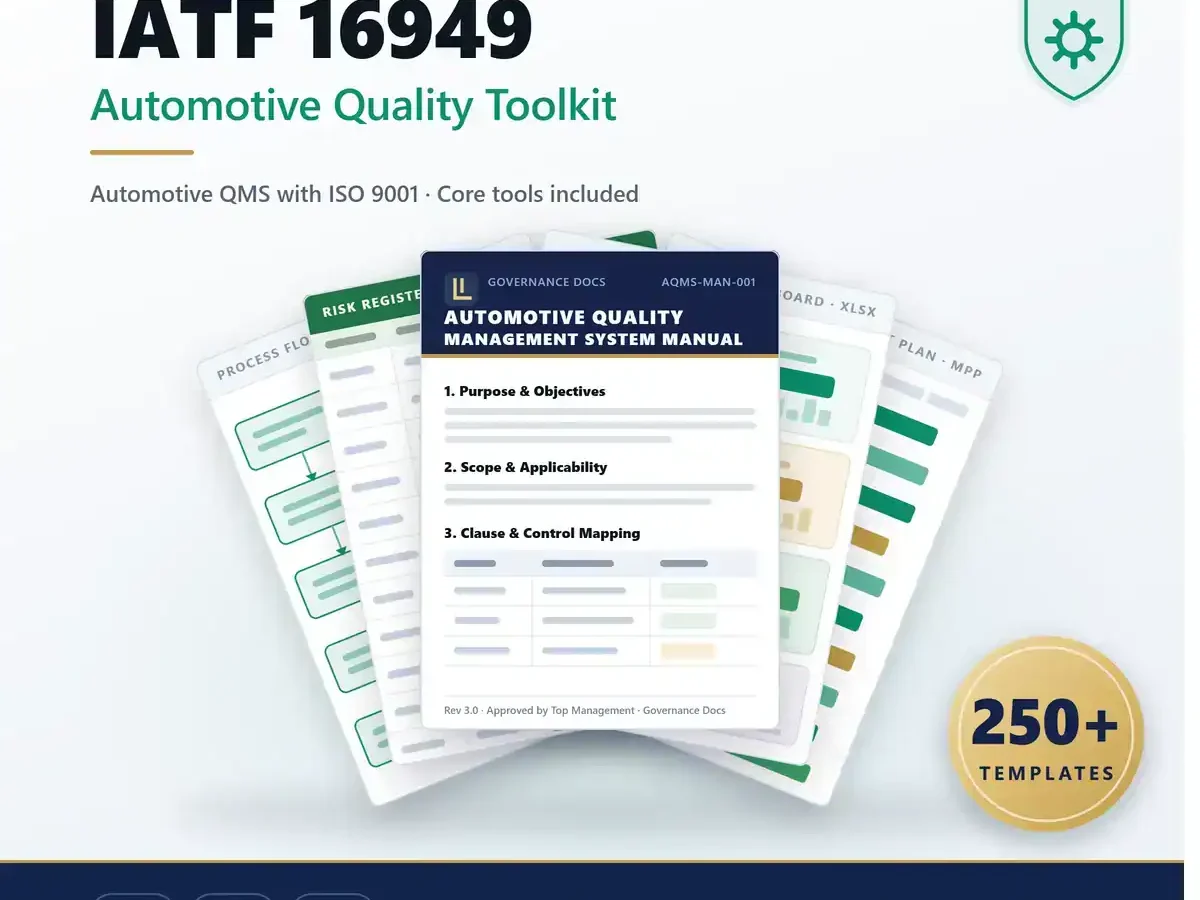 IATF 16949 Toolkit: 250+ Complete Templates