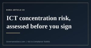 What DORA Article 29 requires when assessing ICT concentration risk