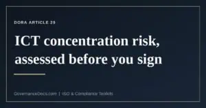What DORA Article 29 requires when assessing ICT concentration risk