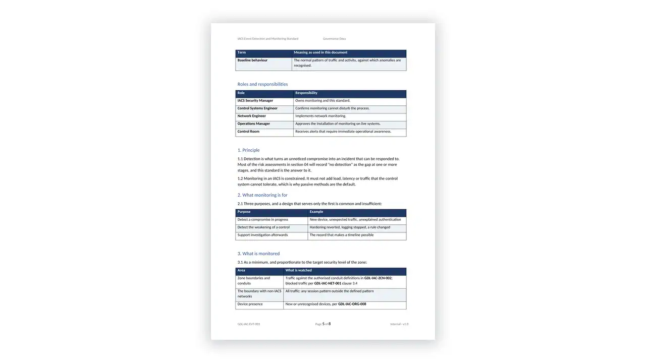 IEC 62443 Toolkit IACS event detection and monitoring standard