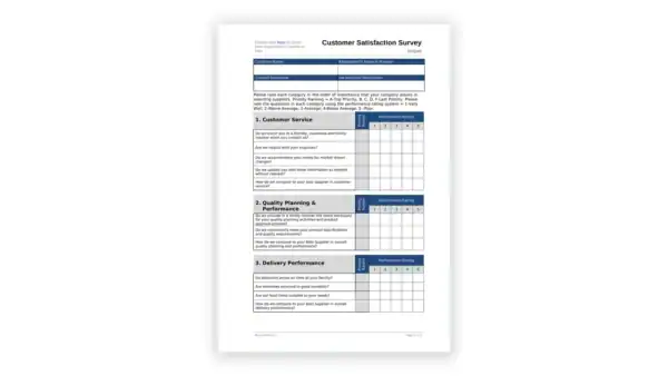 IMS toolkit sample: 42 Customer Satisfaction Survey