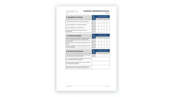 IMS toolkit sample: 42 Customer Satisfaction Survey