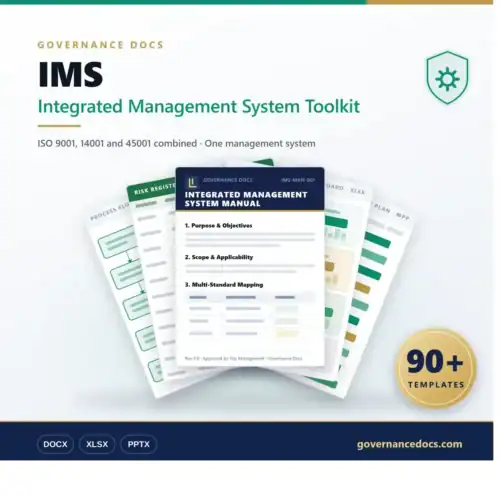 Governance Docs IMS Toolkit cover with management system templates.
