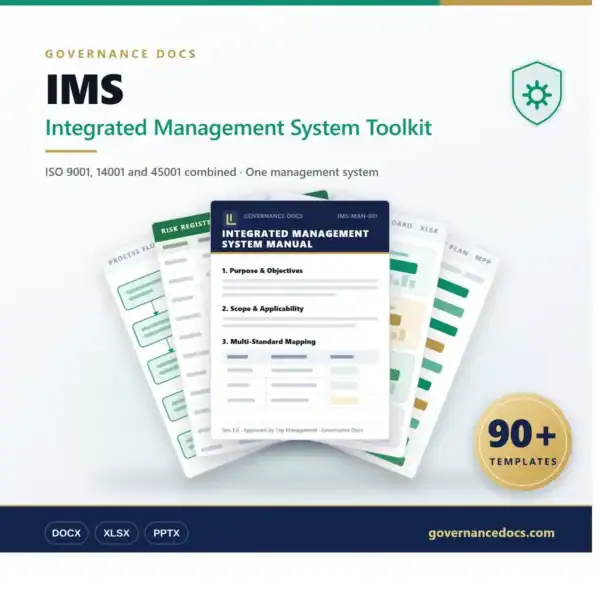 Governance Docs IMS Toolkit cover with management system templates.