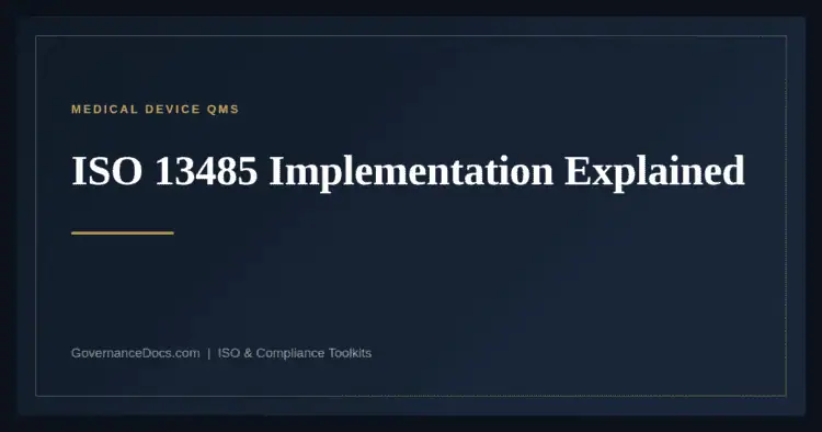 ISO 13485 Implementation — guide from Governance Docs