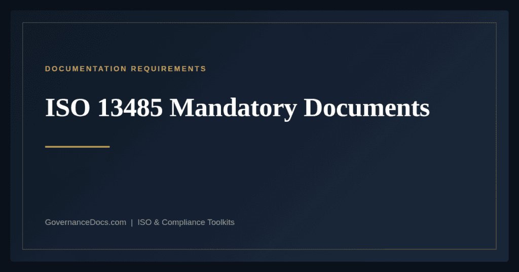 ISO 13485 Mandatory Documents — ISO 13485:2016 medical device quality management