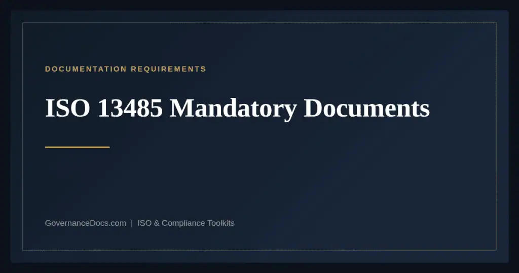 ISO 13485 Mandatory Documents — ISO 13485:2016 medical device quality management