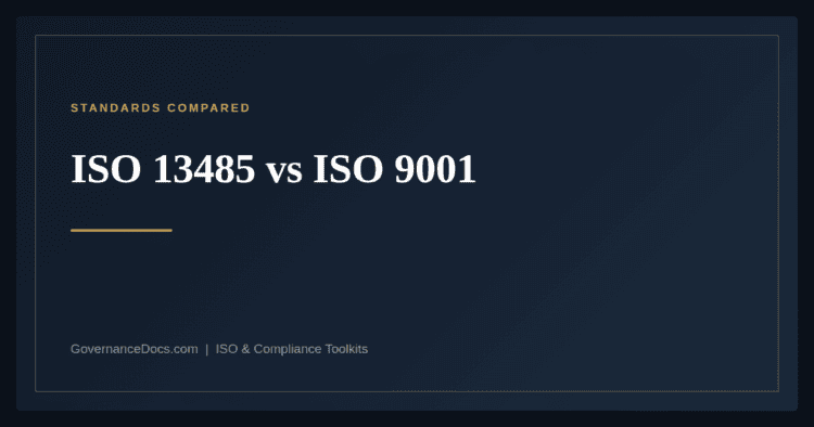 ISO 13485 vs ISO 9001 — ISO 13485:2016 medical device quality management