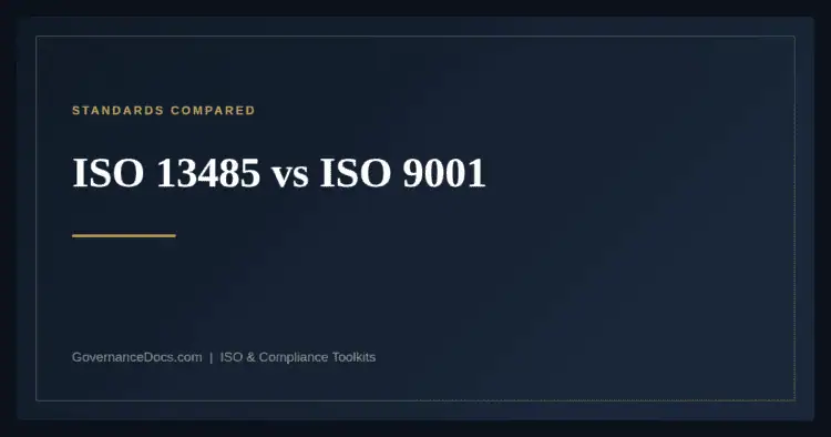 ISO 13485 vs ISO 9001 — ISO 13485:2016 medical device quality management