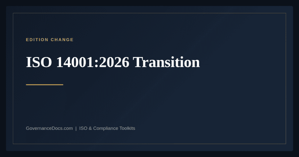 ISO 14001:2026 Transition — guide from Governance Docs