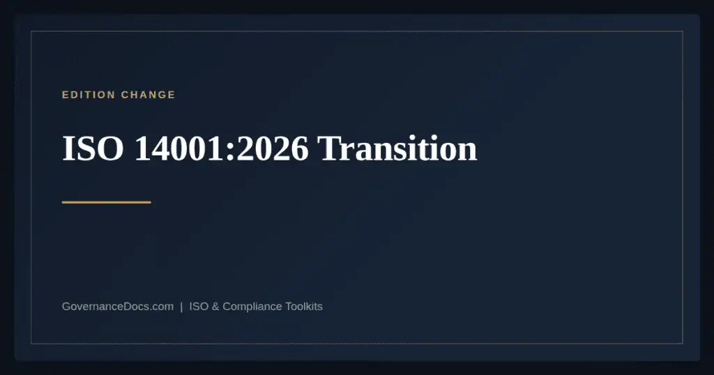 ISO 14001:2026 Transition — guide from Governance Docs