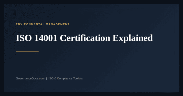 ISO 14001 Certification — guide from Governance Docs