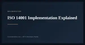 ISO 14001 Implementation — guide from Governance Docs