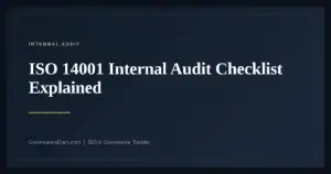 ISO 14001 Internal Audit Checklist — guide from Governance Docs