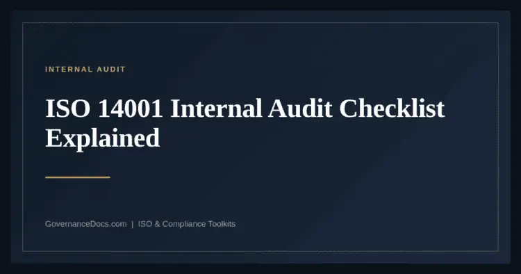 ISO 14001 Internal Audit Checklist — guide from Governance Docs