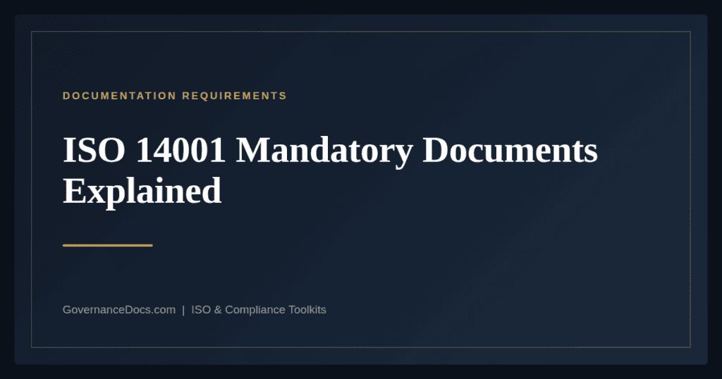 ISO 14001 Mandatory Documents — guide from Governance Docs