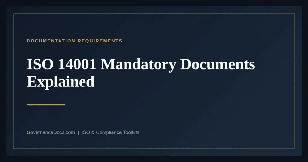 ISO 14001 Mandatory Documents — guide from Governance Docs