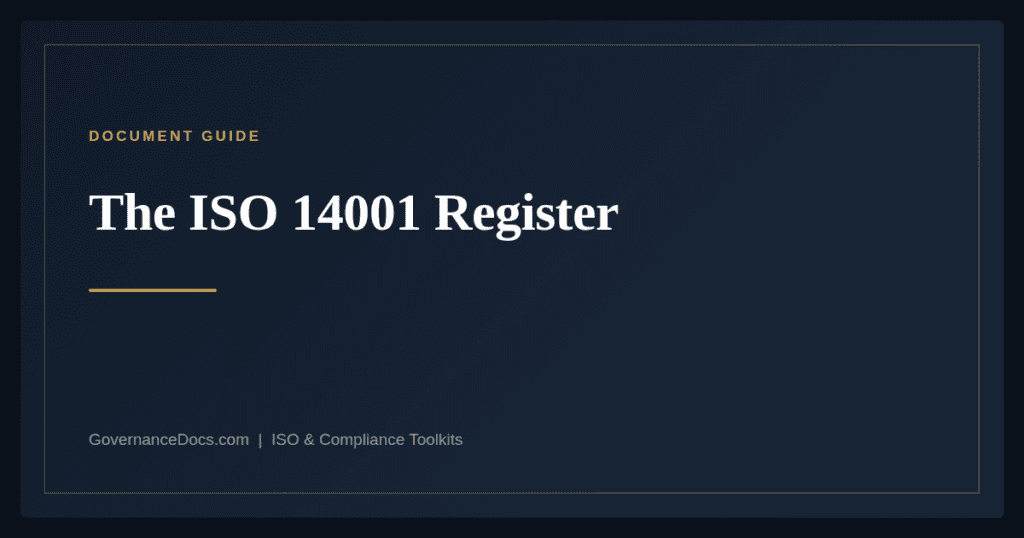 The ISO 14001 Register — guide from Governance Docs