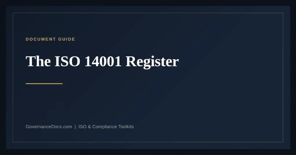 The ISO 14001 Register — guide from Governance Docs