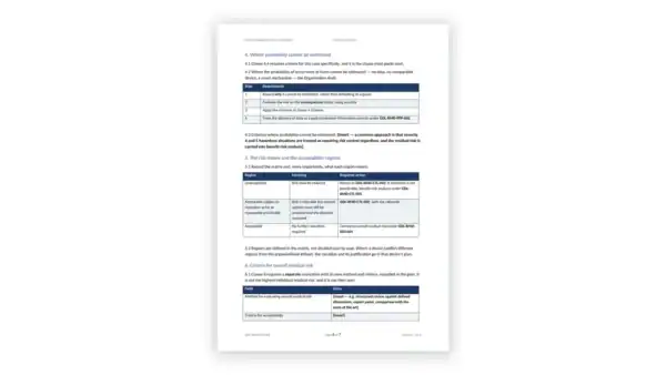ISO 14971 Toolkit sample: GDL-RMD-SYS-003 - Risk Acceptability Criteria Standard