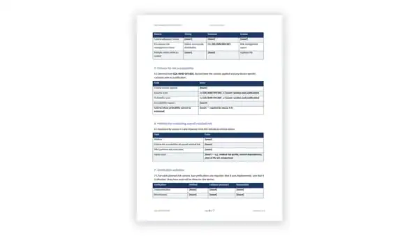 ISO 14971 Toolkit sample: GDL-RMD-SYS-005 - Risk Management Plan Template