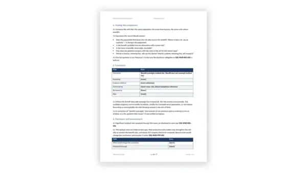 ISO 14971 Toolkit sample: GDL-RMD-CTL-005 - Benefit-Risk Analysis Procedure