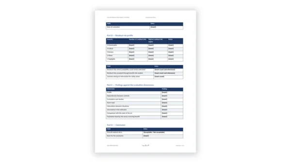 ISO 14971 Toolkit sample: GDL-RMD-RES-002 - Overall Residual Risk Report Template