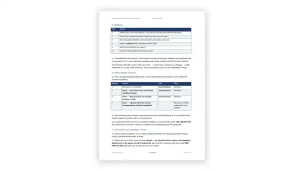 ISO 15189 Toolkit sample: GDL-MED-PST-003 - Critical and Alert Value Notification Procedure
