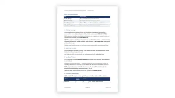 ISO 17025 Toolkit sample: GDL-LAB-RPT-003 - Proficiency Testing and Interlaboratory Comparison Procedure