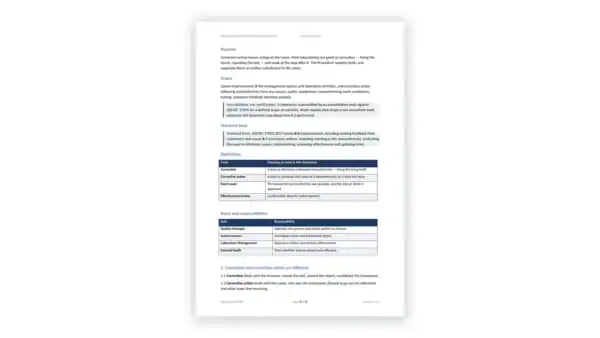 ISO 17025 Toolkit sample: GDL-LAB-MGT-005 - Improvement and Corrective Action Procedure